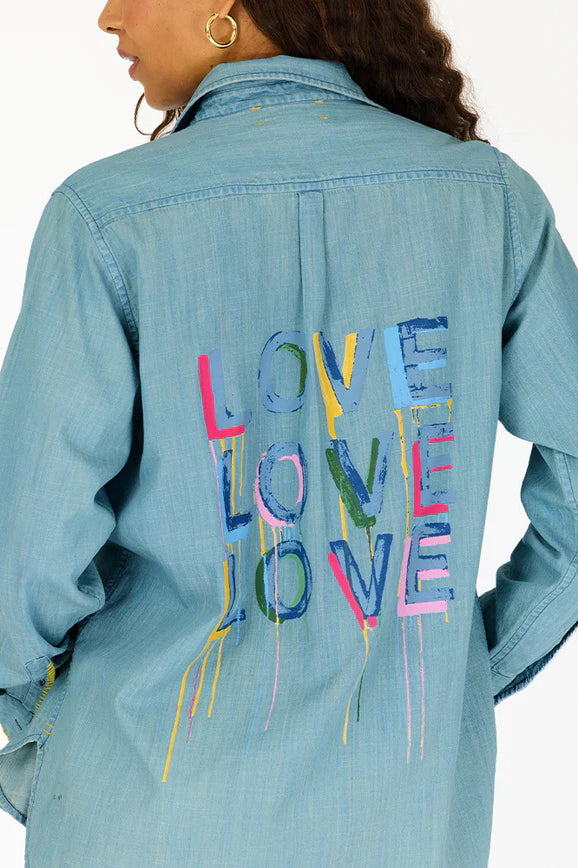 kerri rosenthal mia shirt love chambray blue