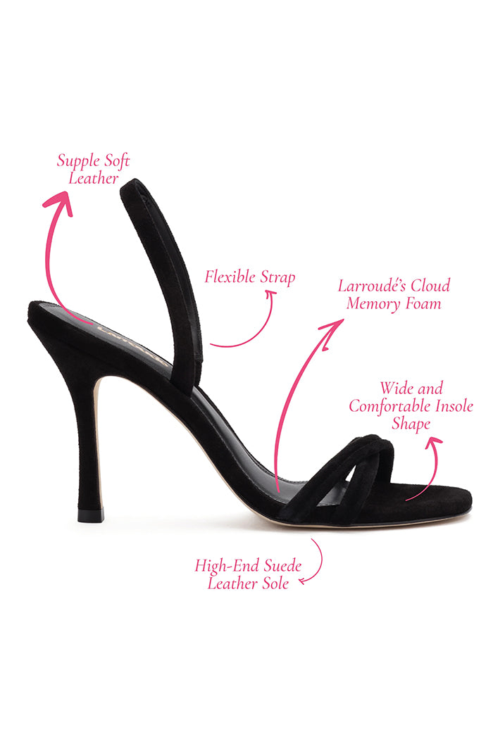 larroude annie sandal black suede