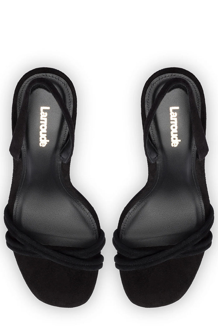 larroude annie sandal black suede
