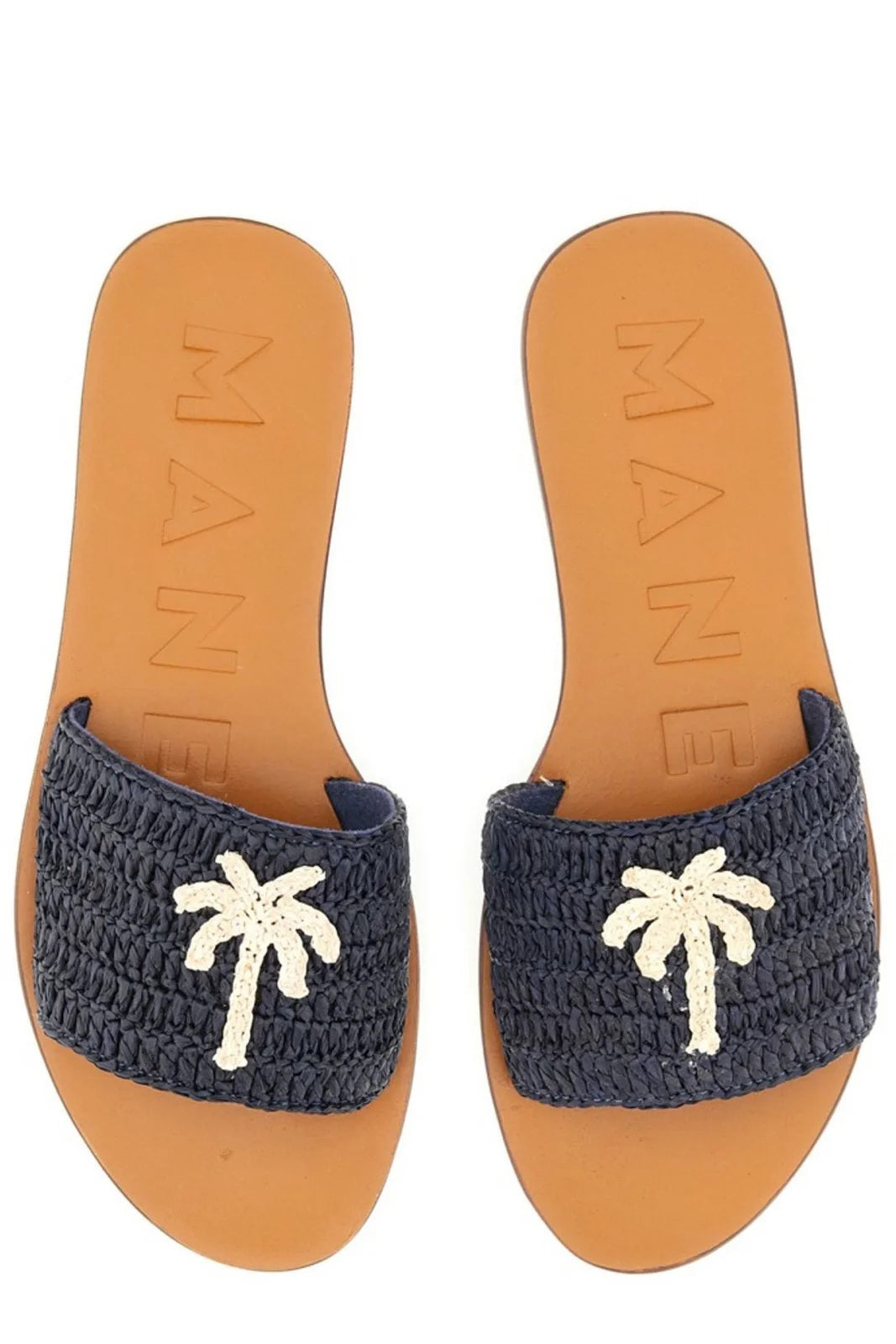 manebi raffia and leather sandals patriot blue