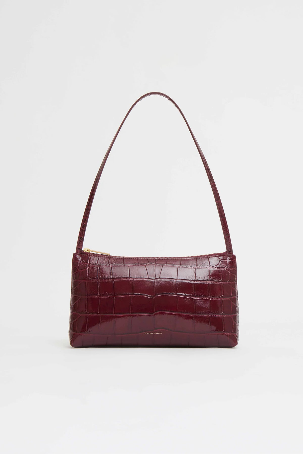 mansur gavriel gaia shoulder bag oxblood croc