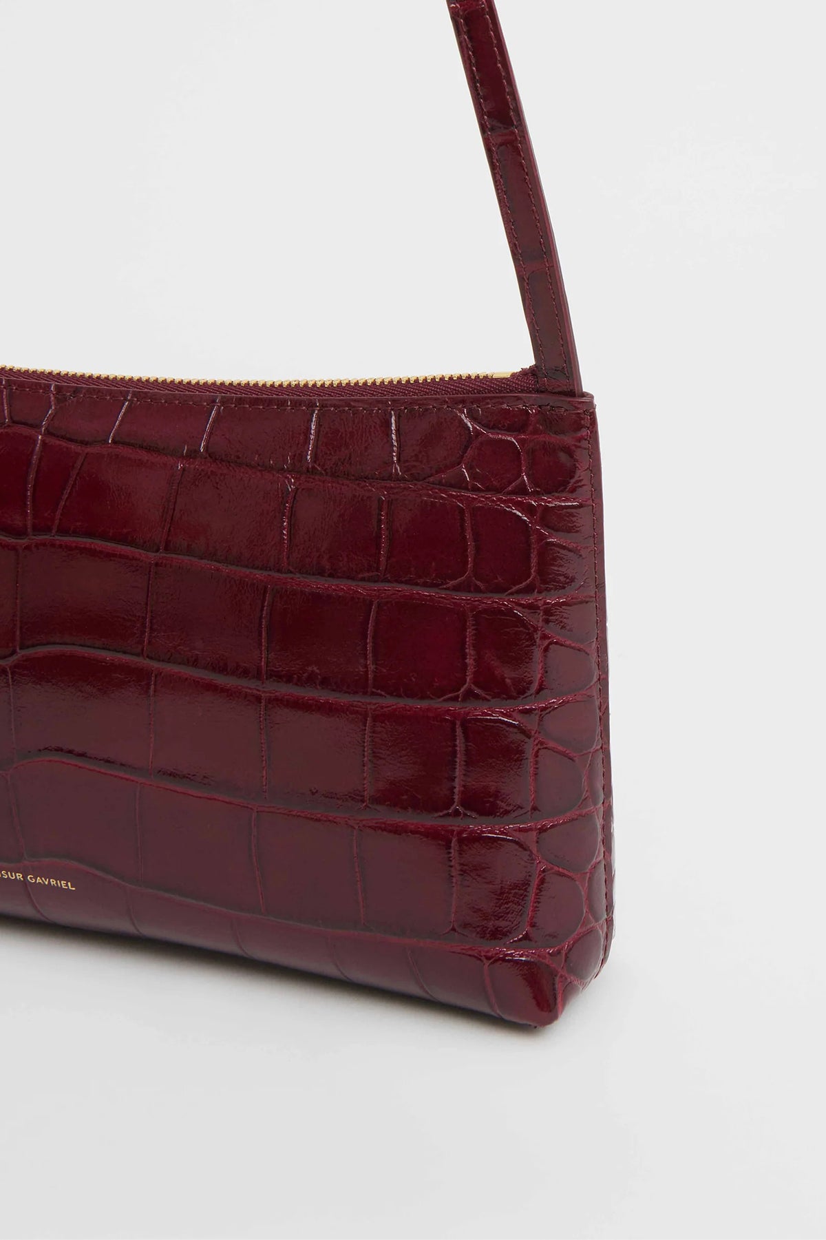 mansur gavriel gaia shoulder bag oxblood croc