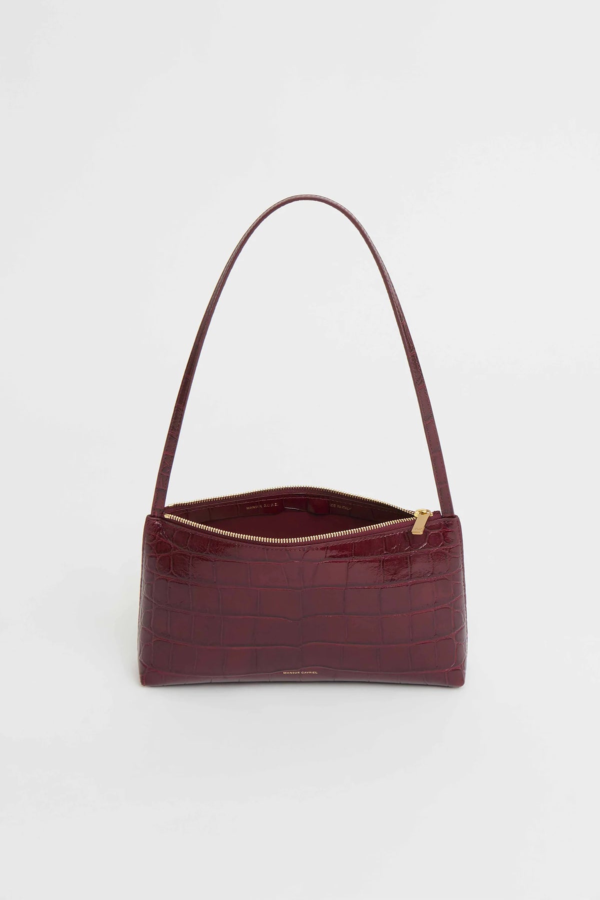 mansur gavriel gaia shoulder bag oxblood croc