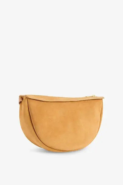 mansur gavriel moon sling bag caramel suede