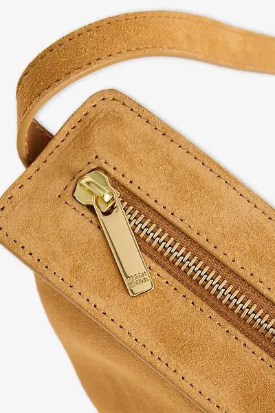 mansur gavriel moon sling bag caramel suede