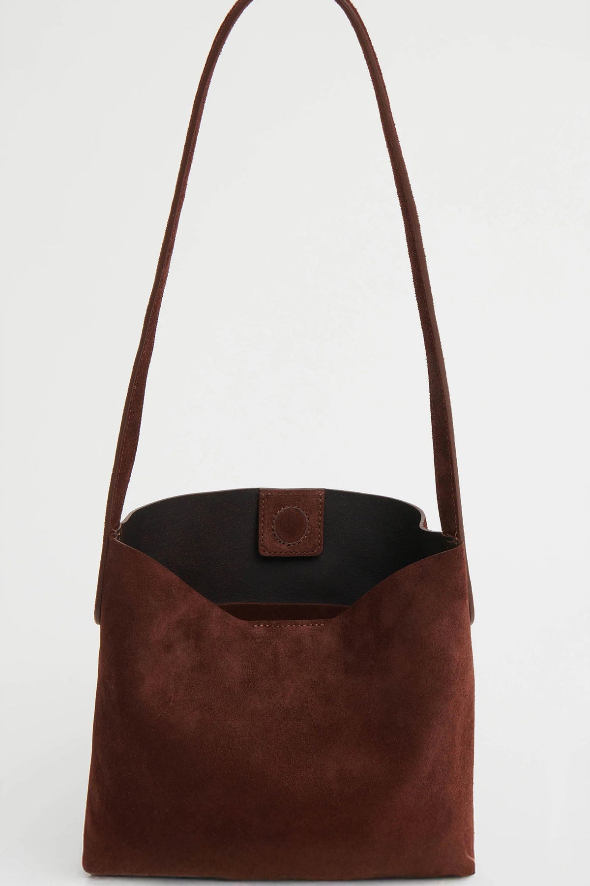 mansur gavriel small everyday cabas chocolate suede
