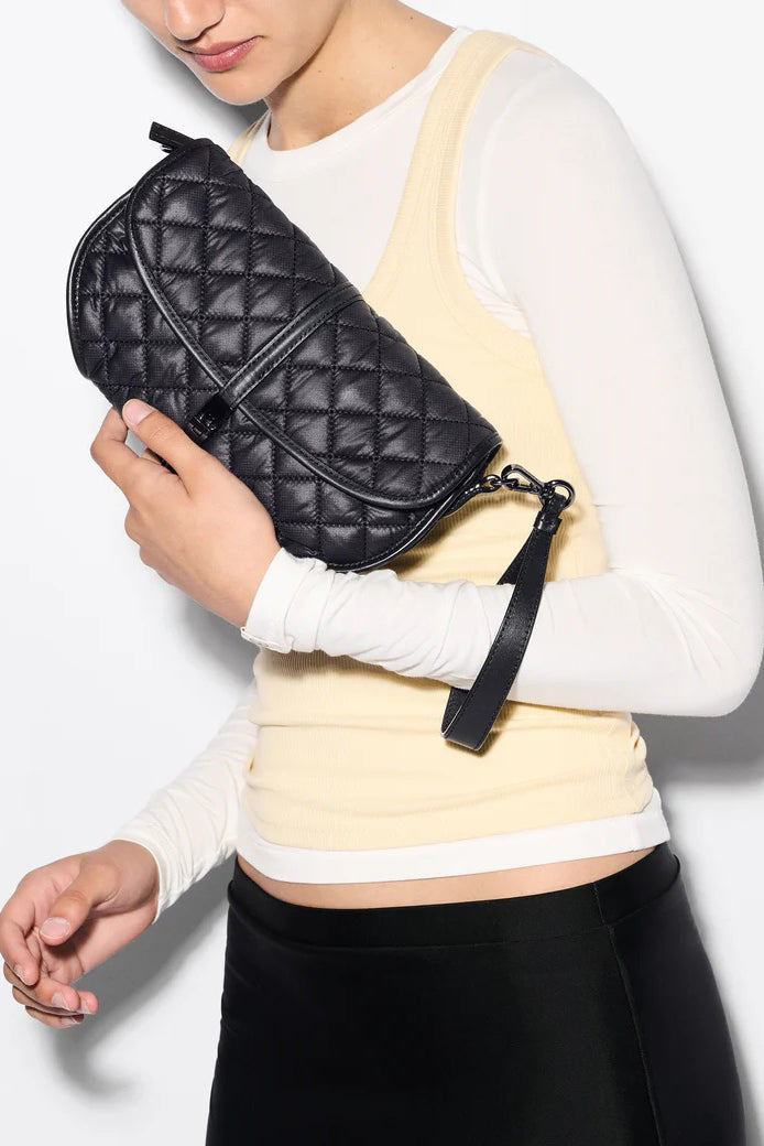 mz wallace black small astor convertible clutch