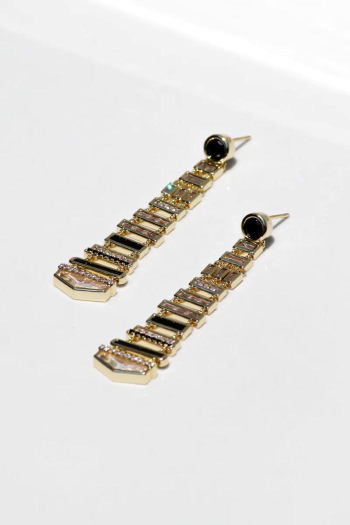 native gem deco earrings