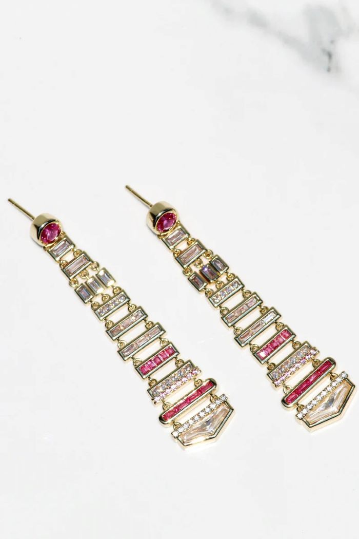 native gem deco earrings