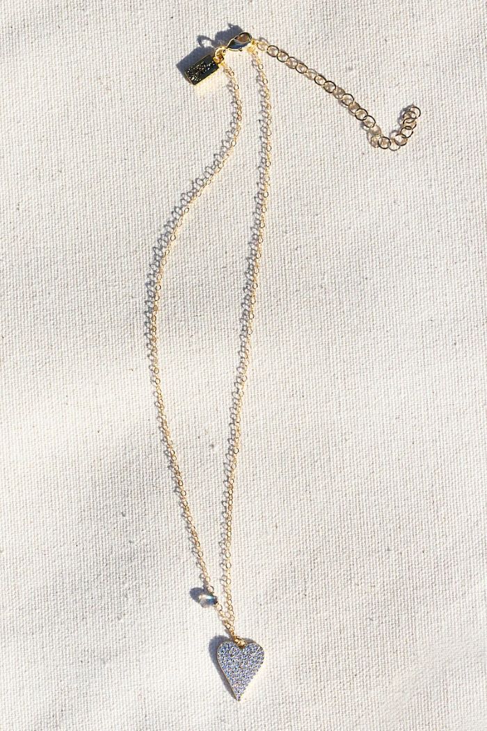 native gem glimmer heart necklace