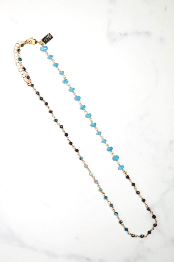 native gem neon wave necklace
