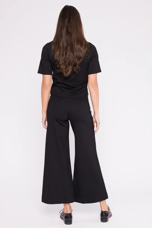 ripley rader ponte knit wide leg pant cropped black