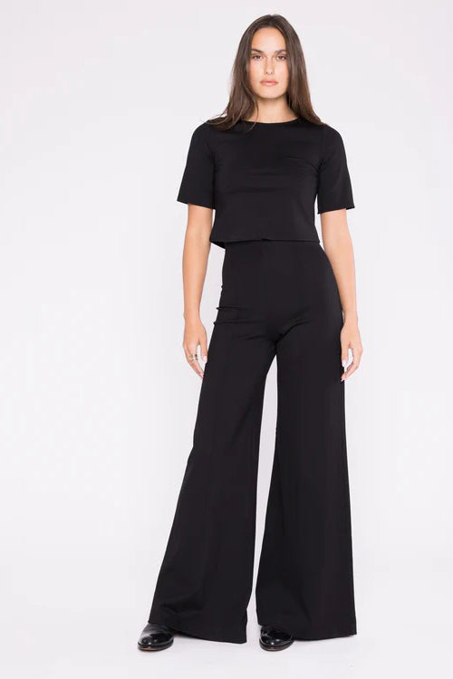 ripley rader ponte knit short sleeve top black