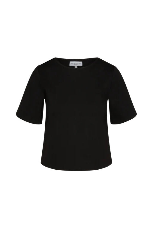 ripley rader ponte knit short sleeve top extended black
