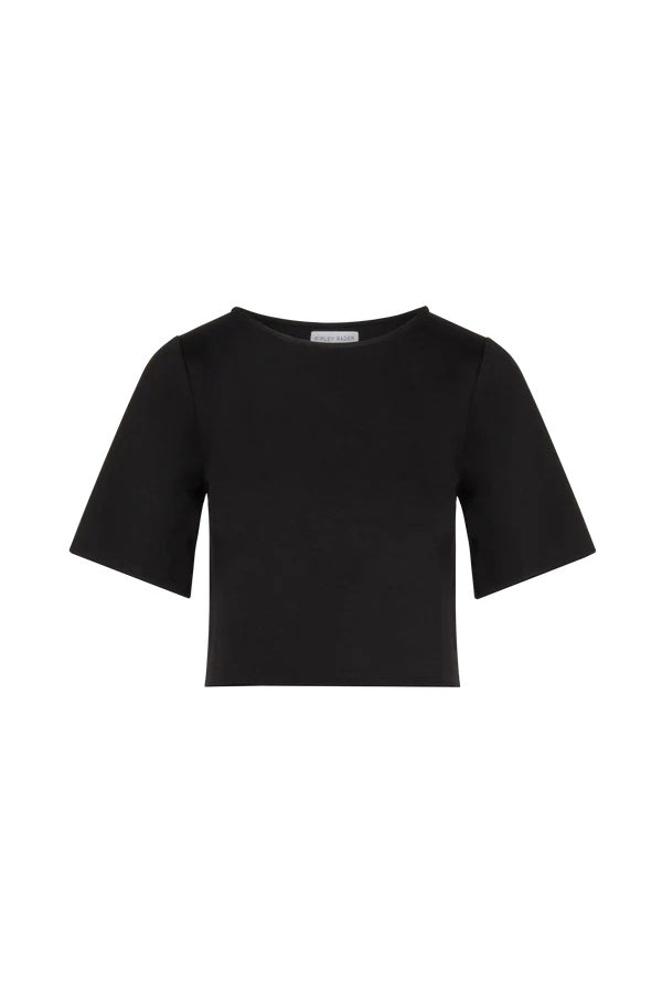 ripley rader ponte knit short sleeve top black