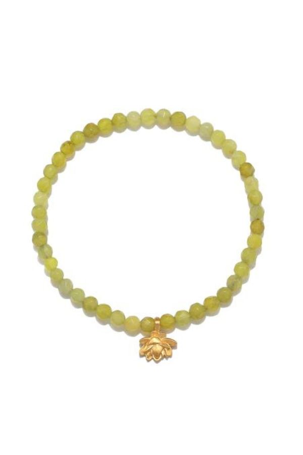 satya olive jade lotus bracelet