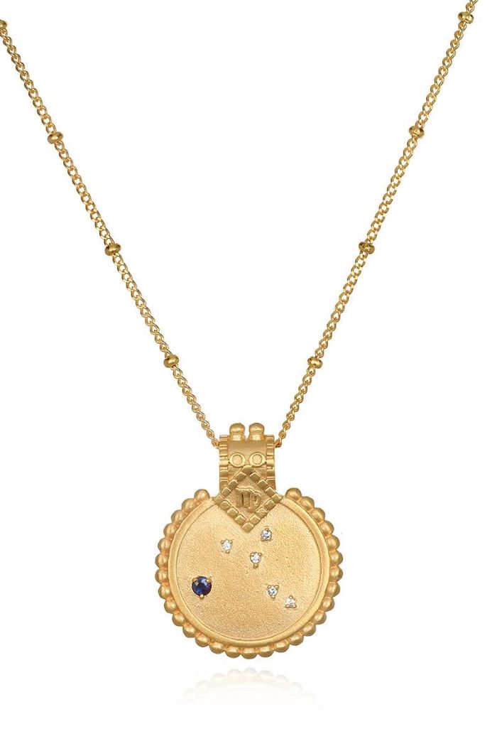 satya virgo mandala zodiac constellation necklace