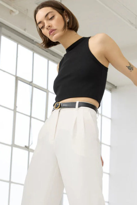 soldout.nyc the cropped not so basic tank black