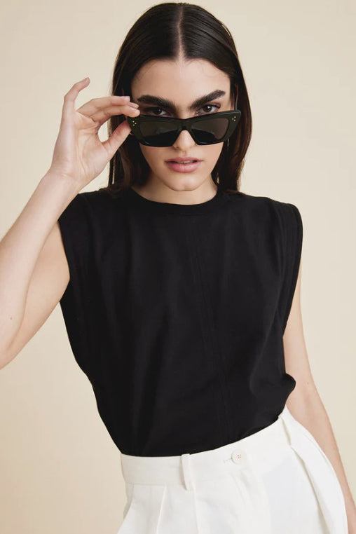 soldout.nyc the gimme that shoulder tee black