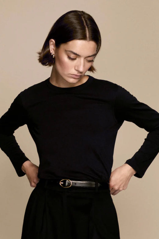 soldout.nyc the long sleeve perfect tee black