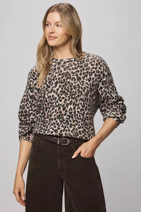 splendid delaney sweater snow leopard