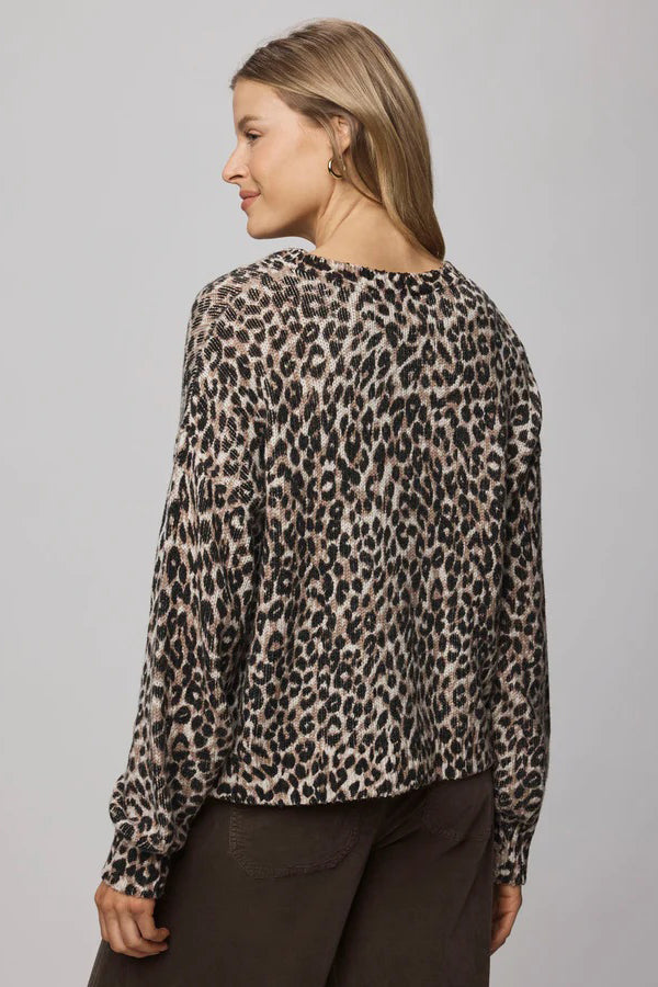 splendid delaney sweater snow leopard