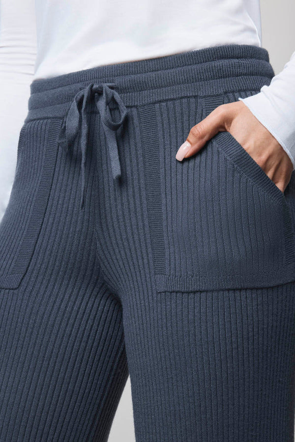 splendid georgie rib pant ice navy