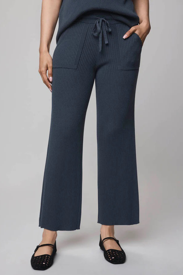 splendid georgie rib pant ice navy
