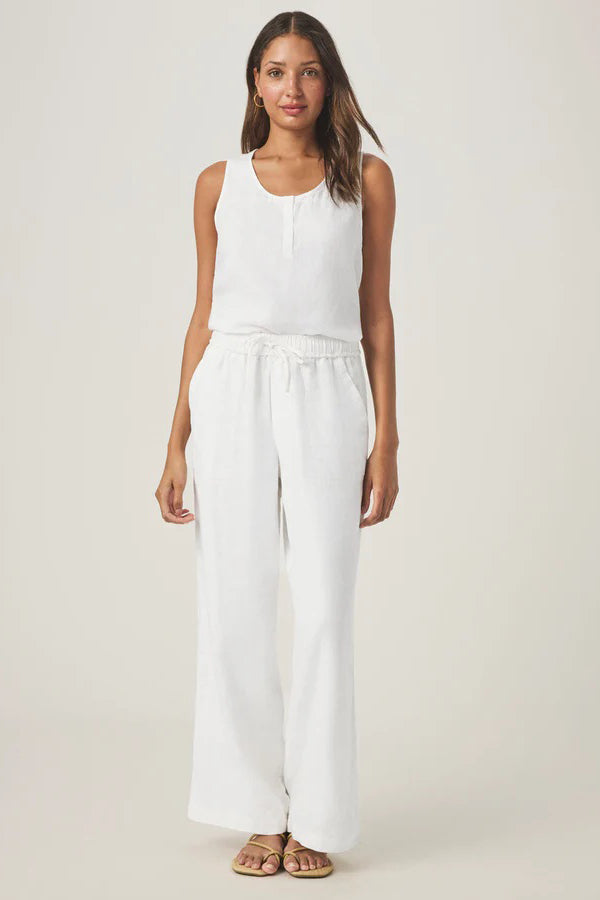 splendid stella linen pant white