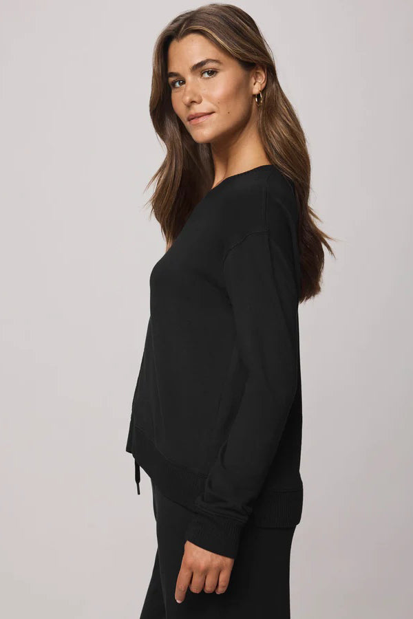 splendid supersoft trim pullover black