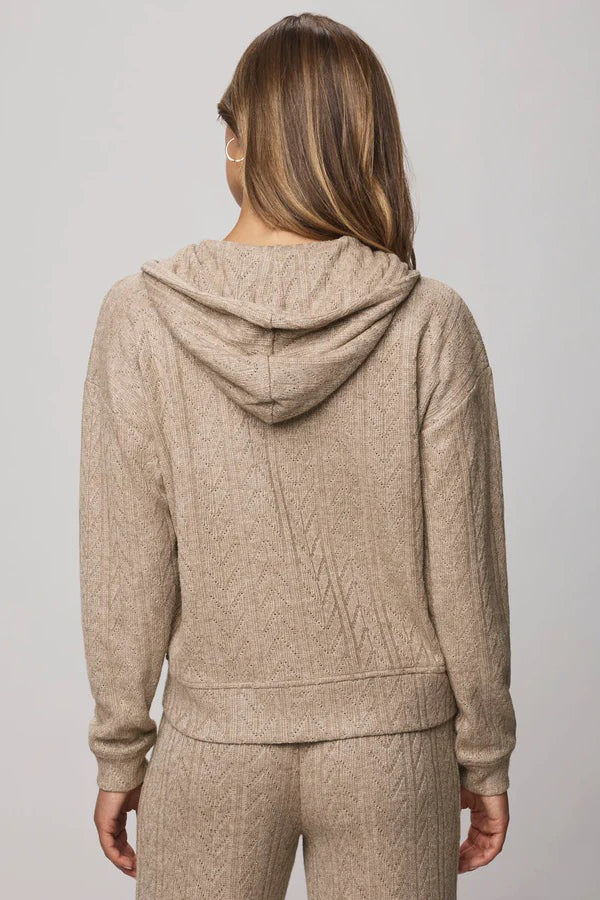 splendid sweatersoft zip up hoodie light cedar heather