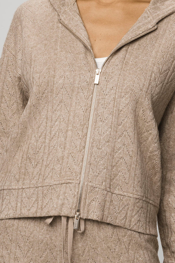 splendid sweatersoft zip up hoodie light cedar heather