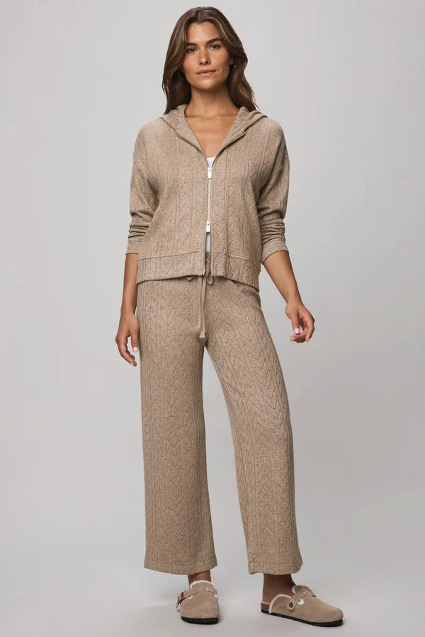 splendid sweatersoft zip up hoodie light cedar heather