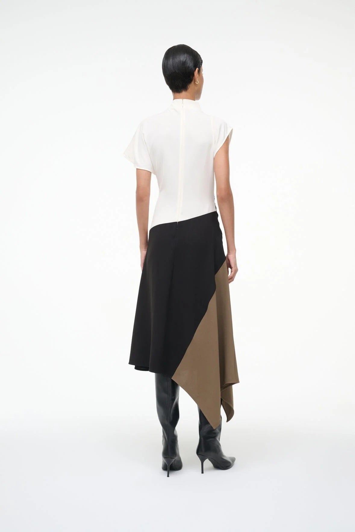 staud davina dress black multi