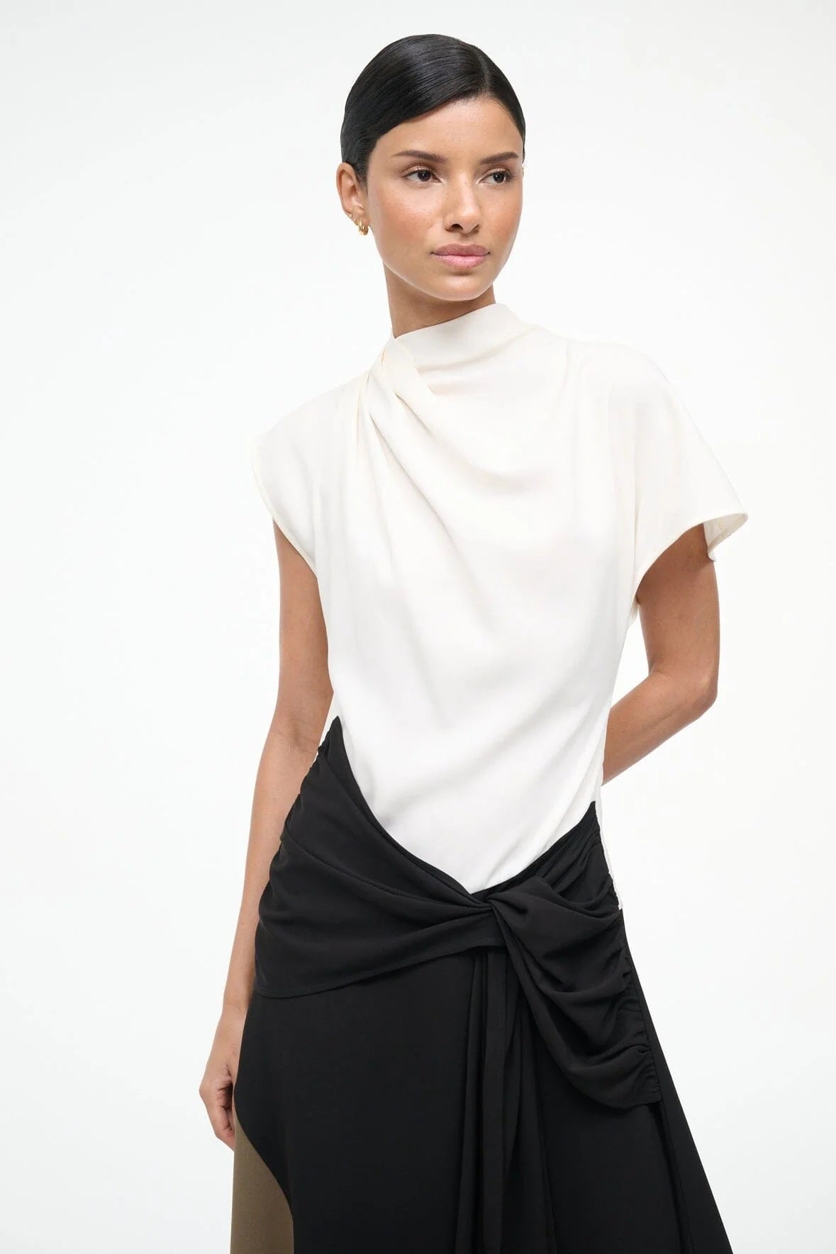 staud davina dress black multi