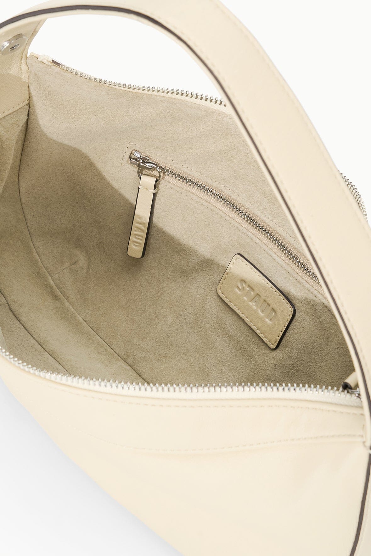 staud demy shoulder bag cream