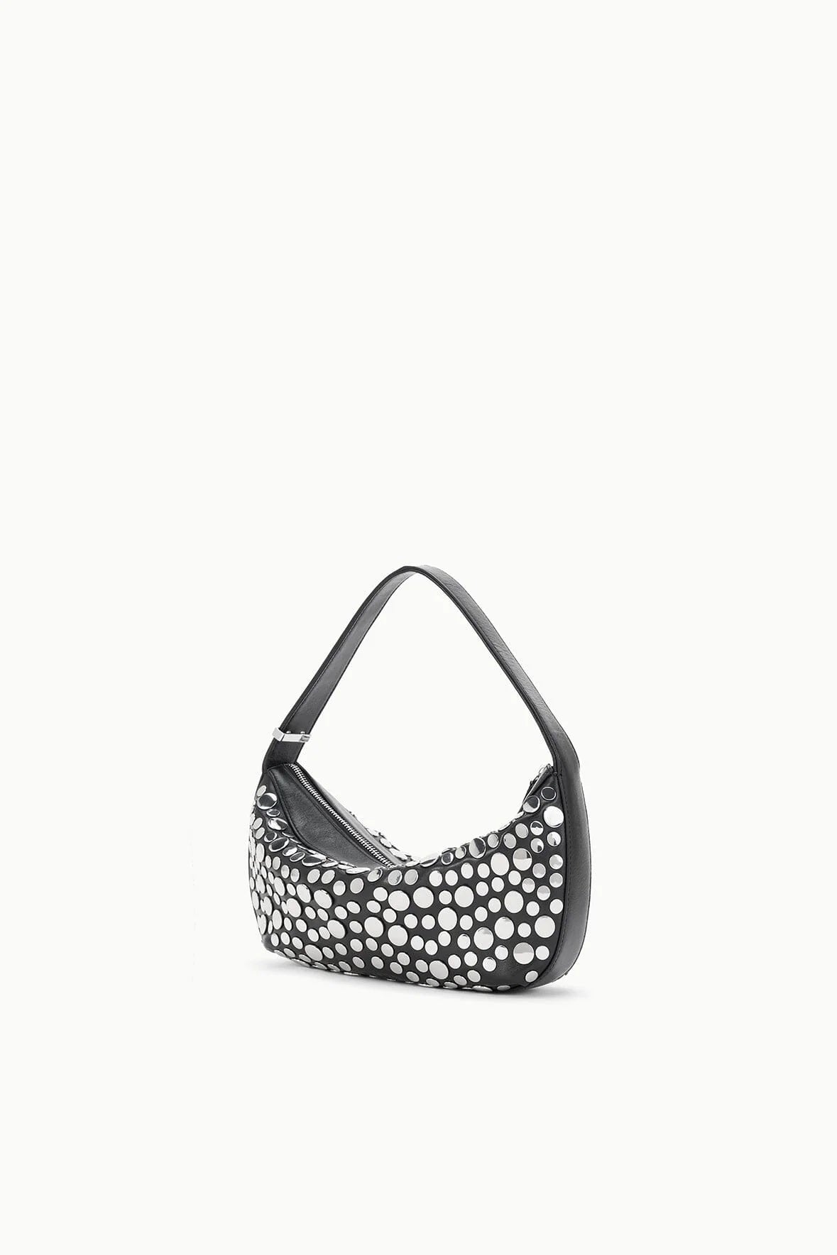 staud demy shoulder bag black rivets