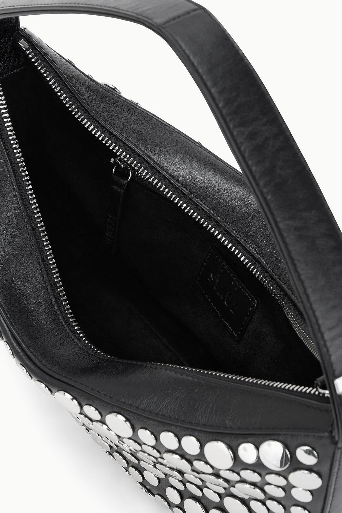 staud demy shoulder bag black rivets