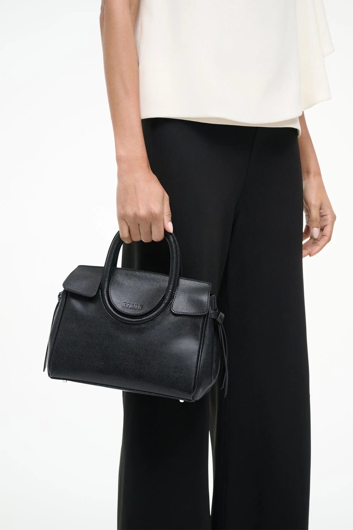 staud maude mini carryall black