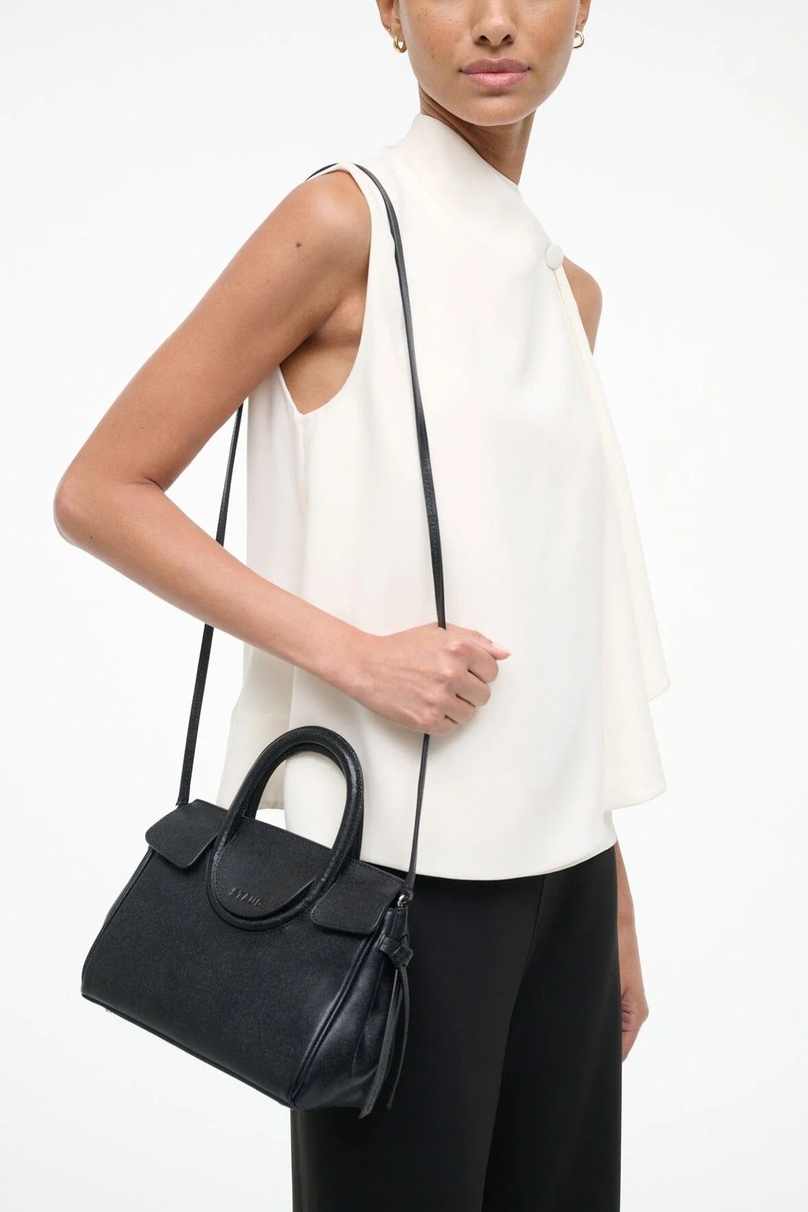 staud maude mini carryall black