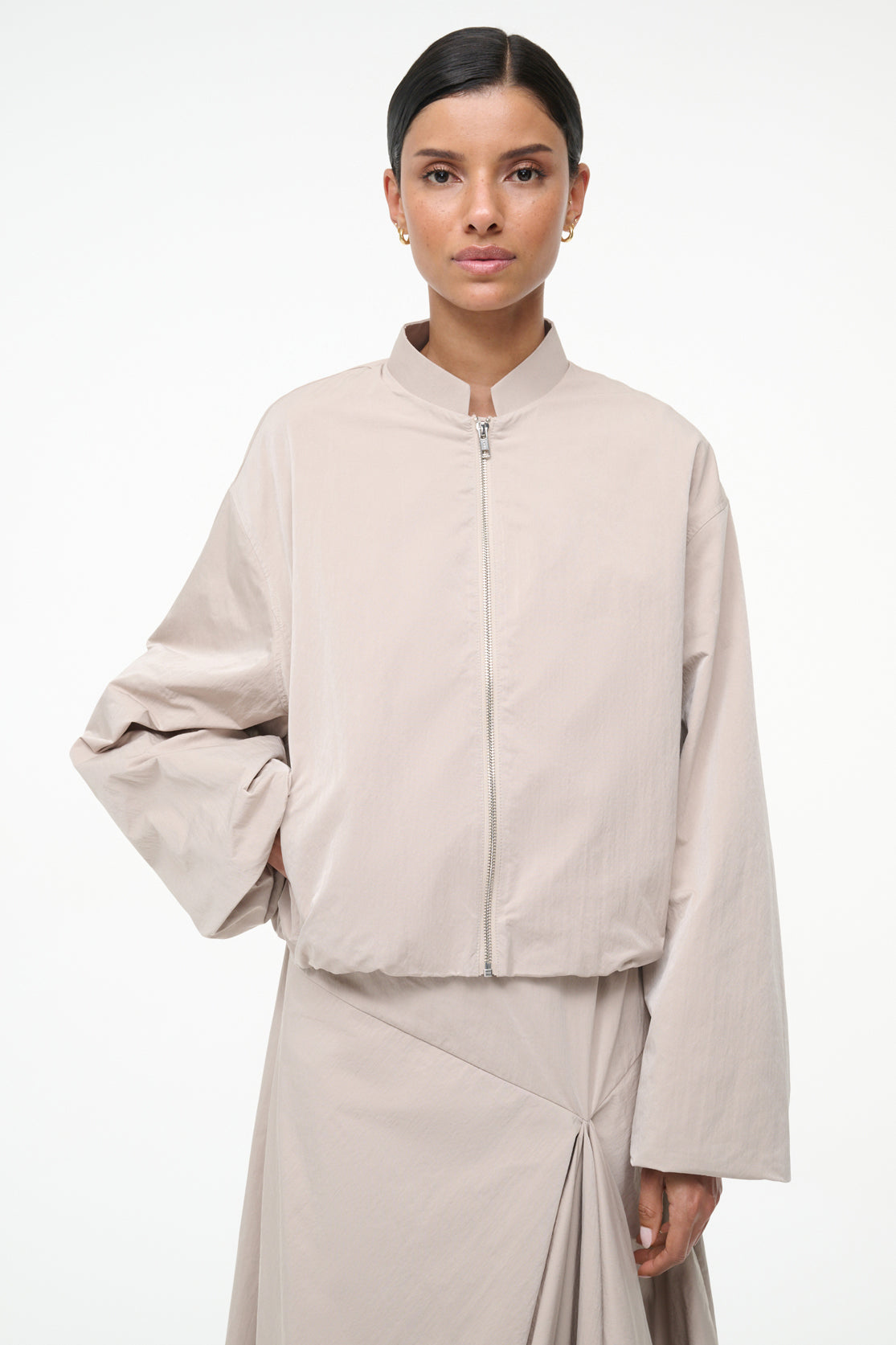 staud saguaro jacket fawn