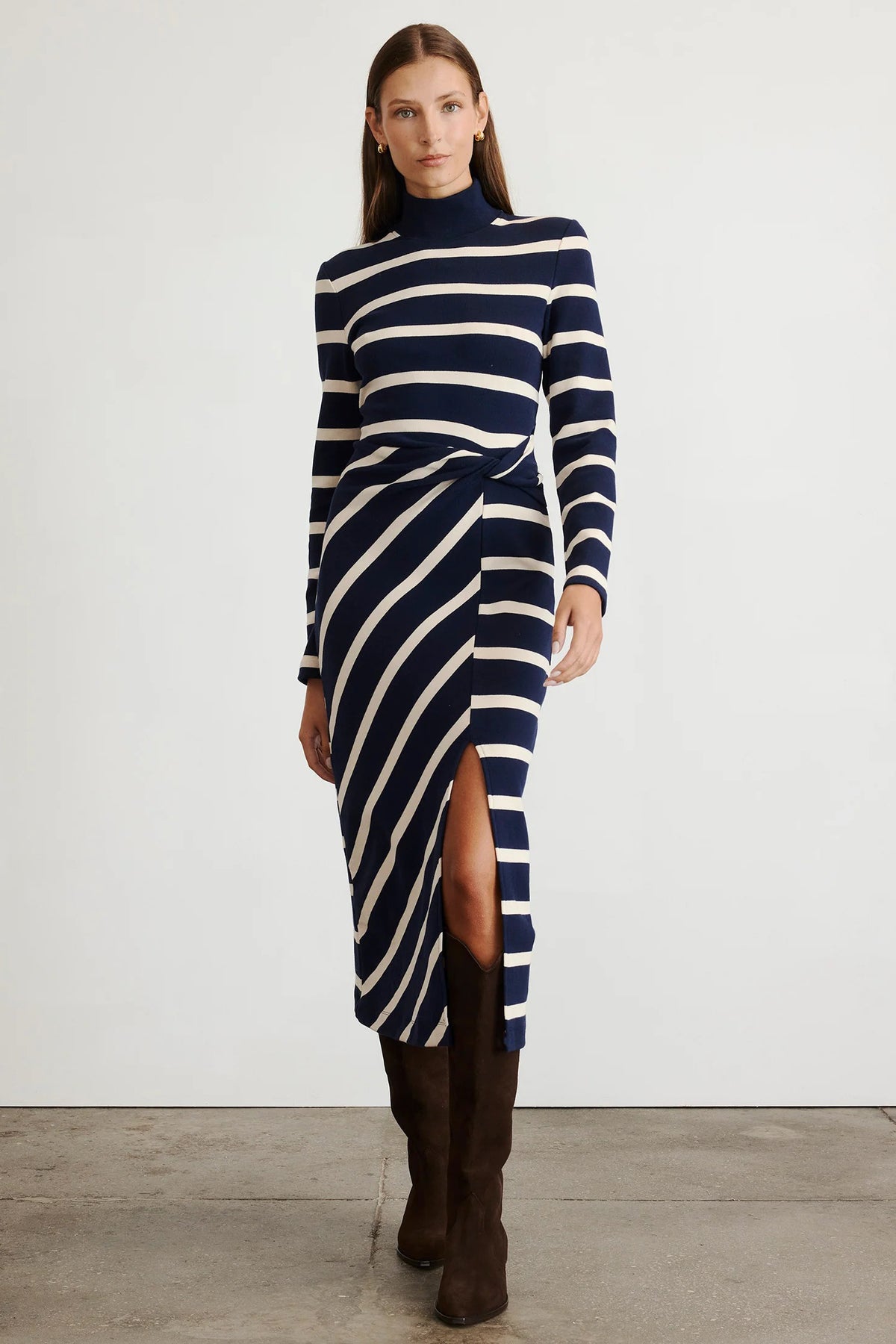 tanya taylor brindy dress maritime blue cream stripe