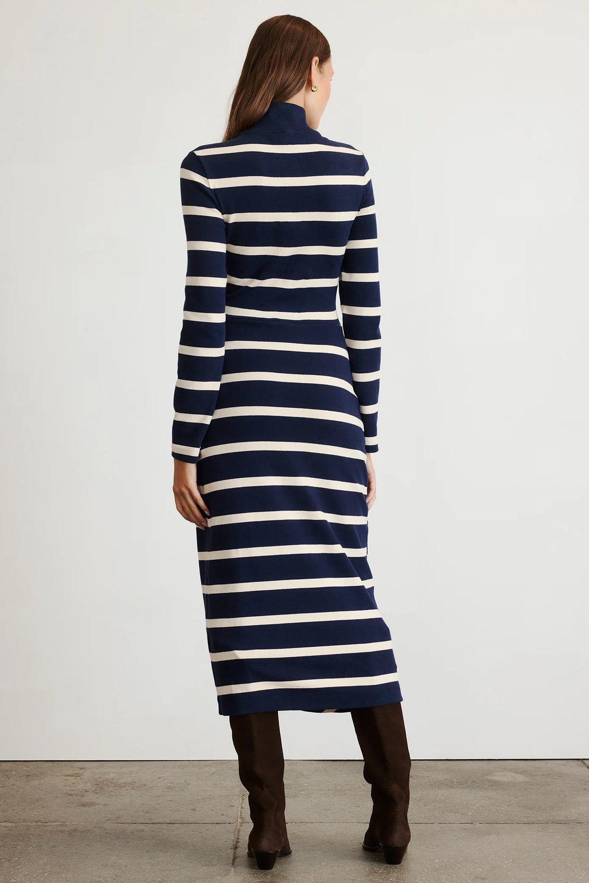 tanya taylor brindy dress maritime blue cream stripe