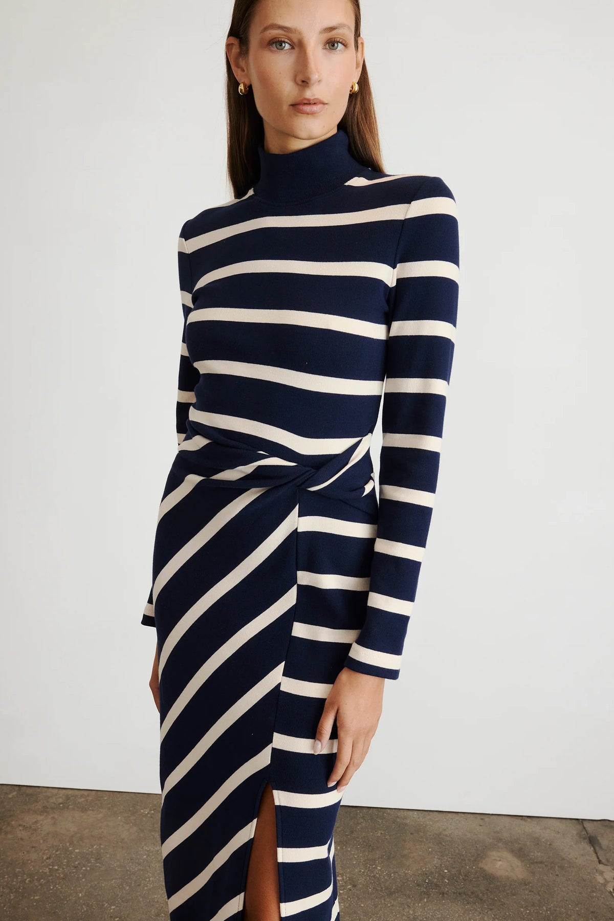 tanya taylor brindy dress maritime blue cream stripe