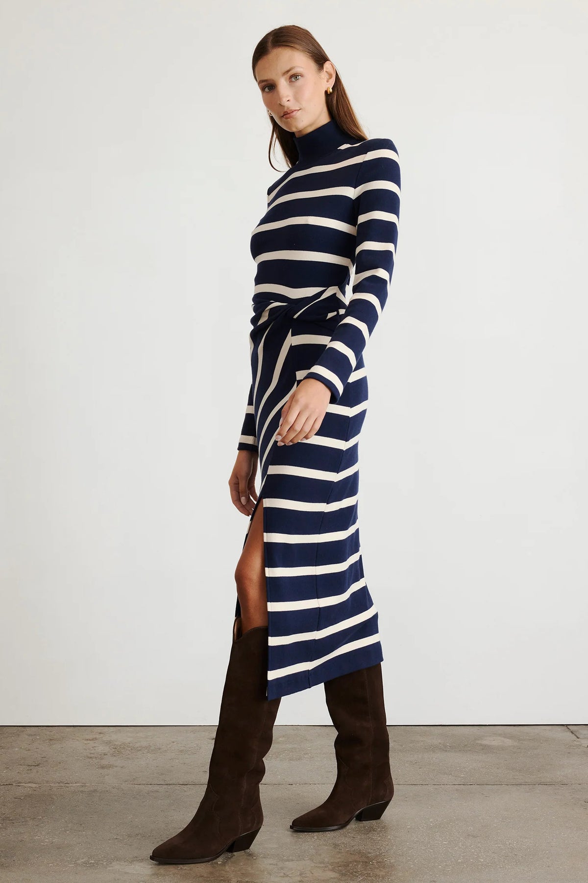 tanya taylor brindy dress maritime blue cream stripe