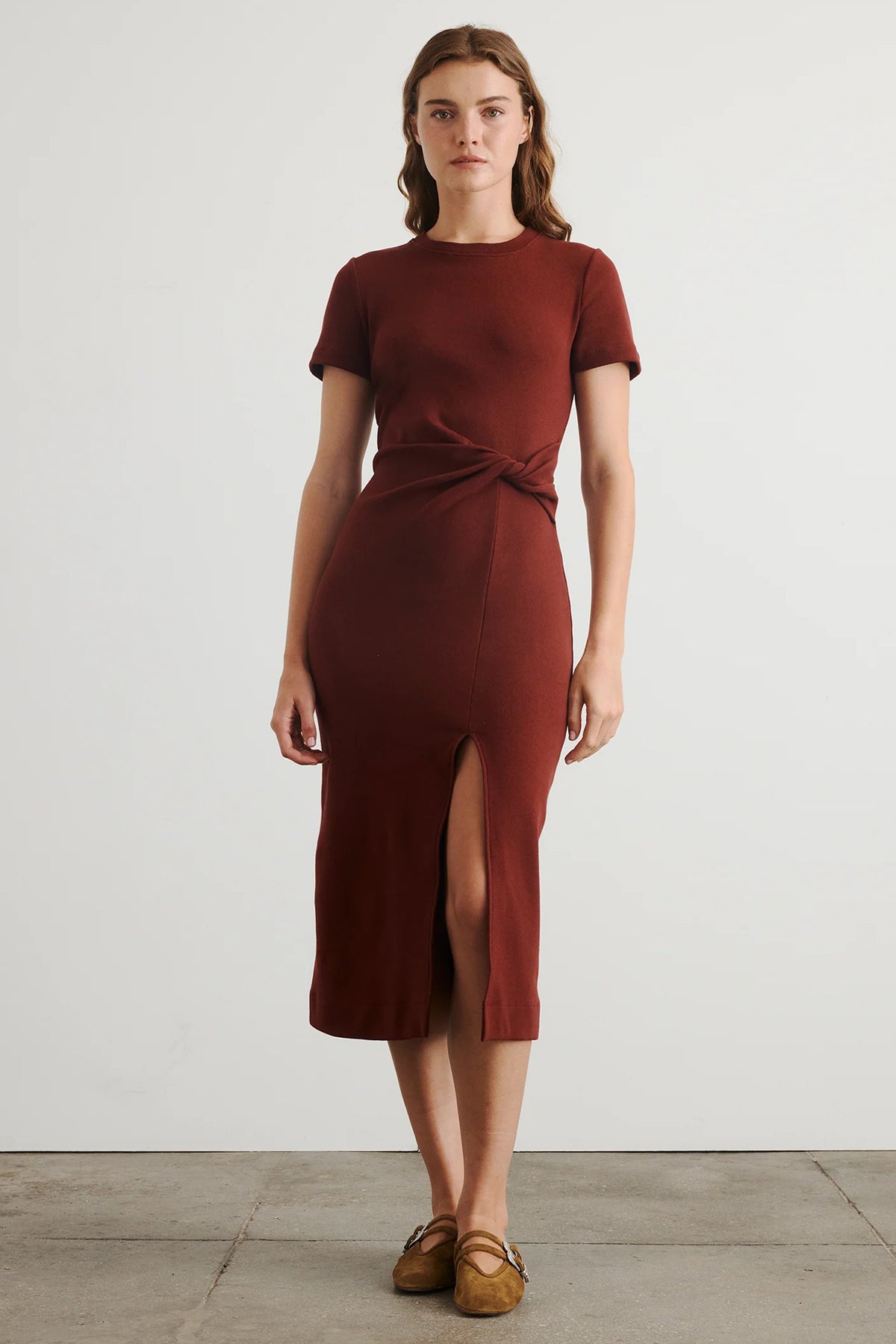 tanya taylor short sleeve cody dress raisin