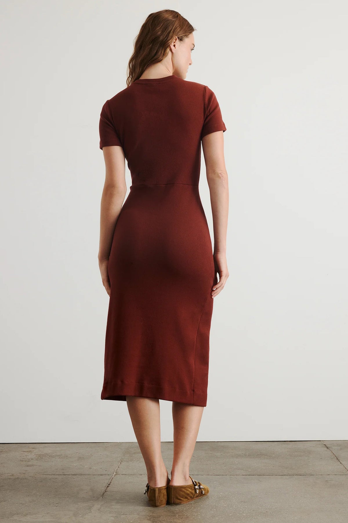 tanya taylor short sleeve cody dress raisin