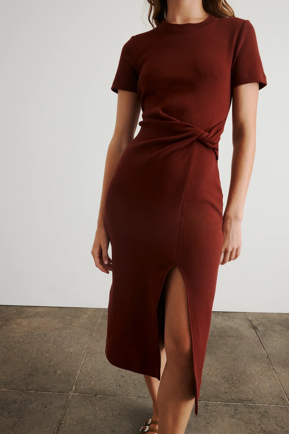 tanya taylor short sleeve cody dress raisin