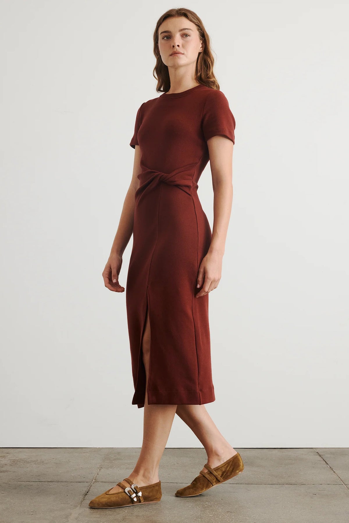 tanya taylor short sleeve cody dress raisin
