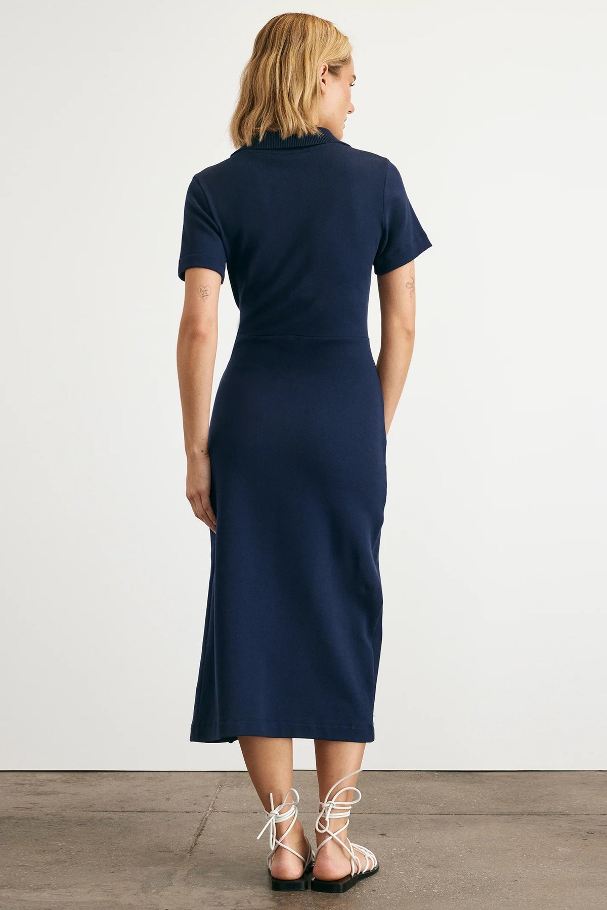 tanya taylor short sleeve ellicot dress maritime blue